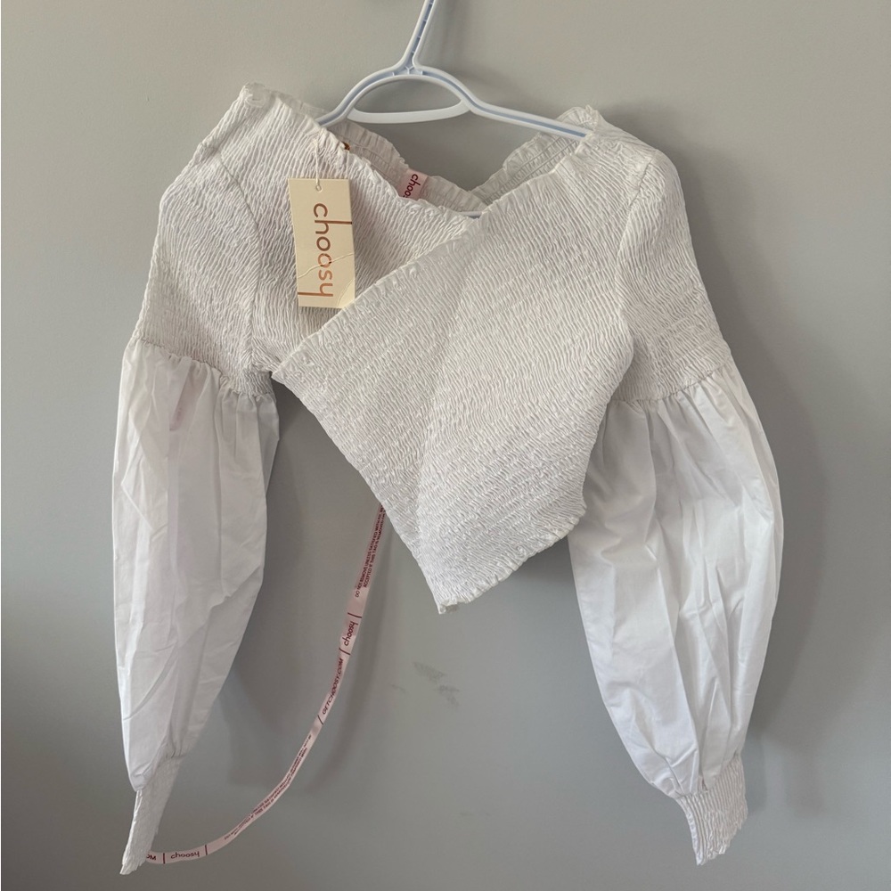 Elegant White Smocked Top